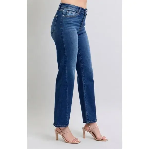 #1723 Judy Blue NWT Mr Side Seam Detail Straight Leg Jeans Sizes 9-15 (27-32) - Picture 4 of 7